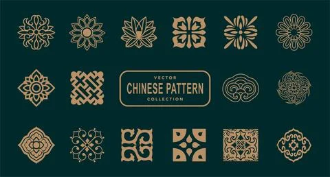 Chinese traditional window patterns Stock Illustration