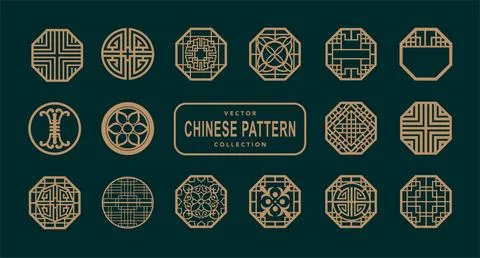 Chinese traditional window patterns Stock Illustration