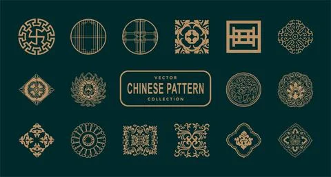 Chinese traditional window patterns Stock Illustration