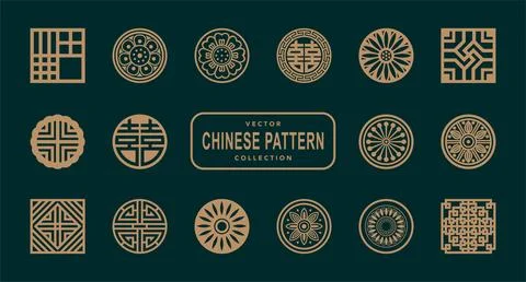 Chinese traditional window patterns Stock Illustration