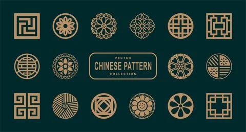 Chinese traditional window patterns Stock Illustration