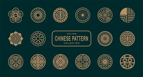 Chinese traditional window patterns Stock Illustration