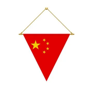 Chinese triangle flag hanging, vector illustration Stock Illustration