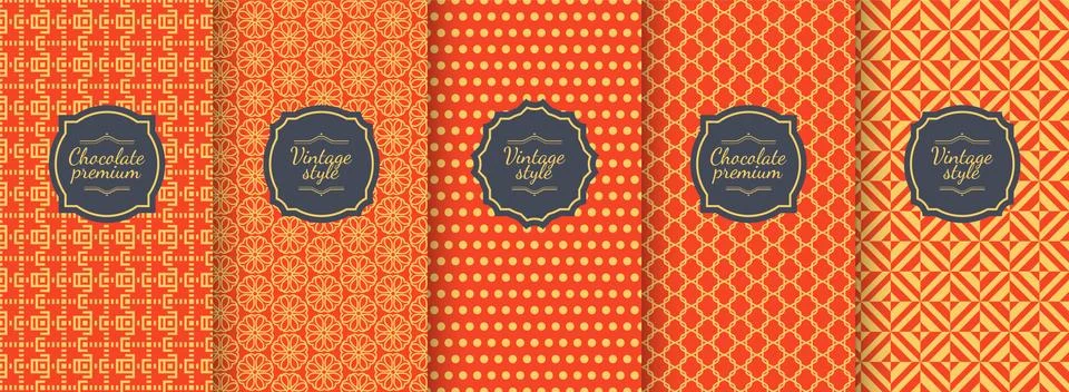 Chinese vector seamless patterns. Premium vintage backgrounds. Stock Illustration