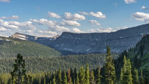 Chinese Wall under clouds Bob Marshall Wilderness Stock Footage 167234594