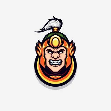 Chinese Warrior Ancient Dynasty Vector Mascot Stock Illustration