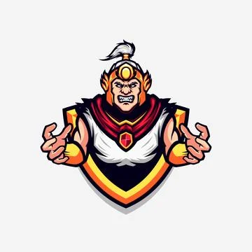 Chinese Warrior Ancient Dynasty Vector Mascot Stock Illustration