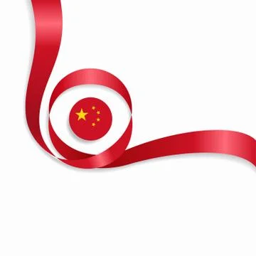 Chinese wavy flag background. Vector illustration. Illustrazione stock