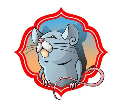 Chinese white mouse Stock Illustration
