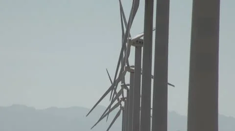Chinese wind turbines Stock Footage