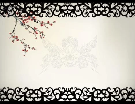 Chinese window frame Stock Illustration
