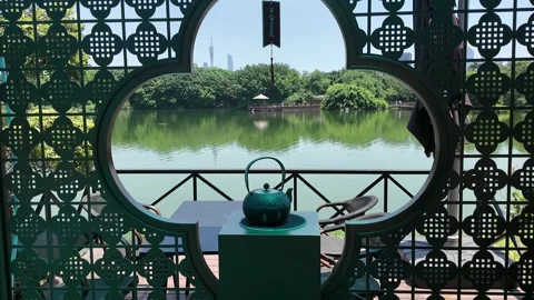 Chinese Window Lake Video stock 315848219