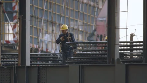 Chinese Worker Smokes On Site Stock Footage 224324897