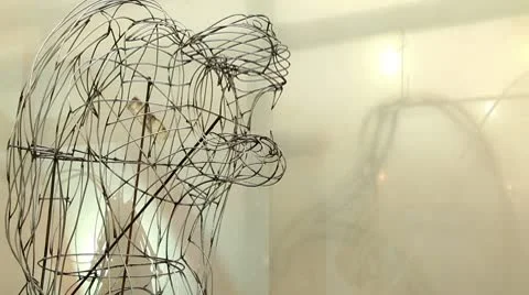 Chinese Workers Welding Lanterns Stock Footage