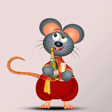 Chinese Year of the rat Stock Illustration