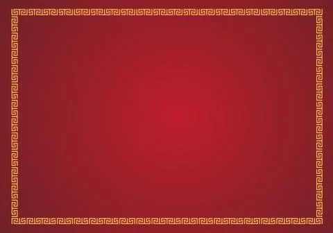 Chinese yellow frame on red background . vector design Stock Illustration