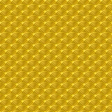 Chinese yellow gold seamless pattern dragon fish scales simple seamless pat.. Illustrazione stock