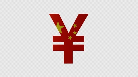 Chinese yuan currency on transparent background animation. 4K footage. Stock Footage 288589341