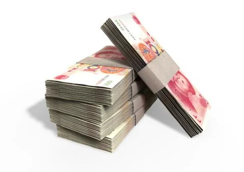 Chinese yuan notes pile Illustrazione stock