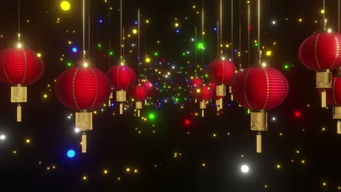Chineses New Year Lantern Background 库存影片 261797283