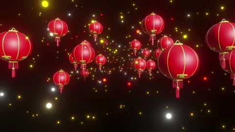 Chineses New Year Lantern Background 库存影片 261797288