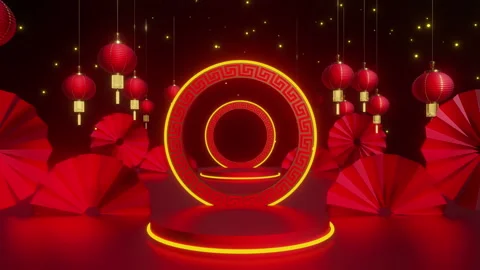 Chineses New Year Lantern Background 库存影片 261797359