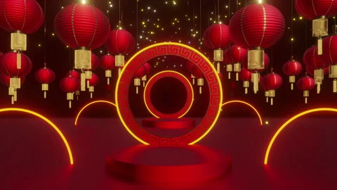 Chineses New Year Lantern Background 库存影片 261797360