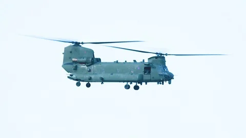Chinook helecopter hovering Stock Footage 88588872