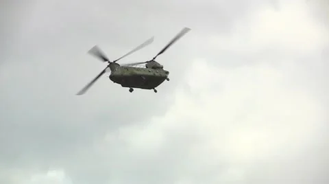 Chinook helicopter flying Stock Footage 10910716