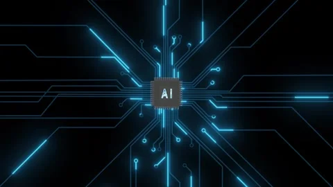 Chip Ai blue Stock Footage 244624317