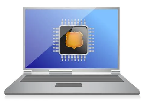 Chip and laptop computer Stock Illustration