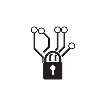 Chip and lock icon. Elements of cyber security icon. Premium quality graphic Stock Illustration