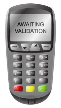 Chip And Pin Machine Awaiting Validation Stock Illustration