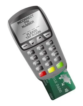 Chip And Pin Machine Incorrect Pin Stock Illustration