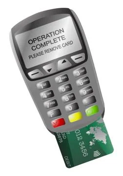 Chip And Pin Machine Operation Complete Stock Illustration