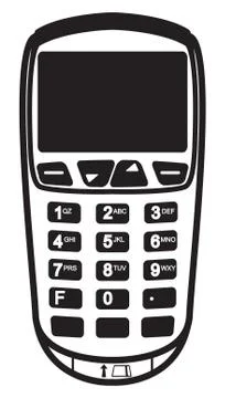 Chip And Pin Machine Outline Stock Illustration
