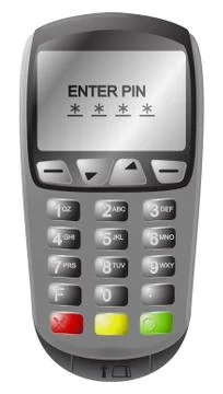 Chip And Pin Machine With Text Stock Illustration