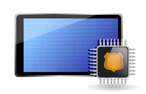 Chip and tablet computer Stockillustratie