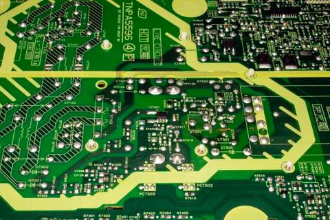 Chip background.Texture of a computer chip with many elements. Stock Photos