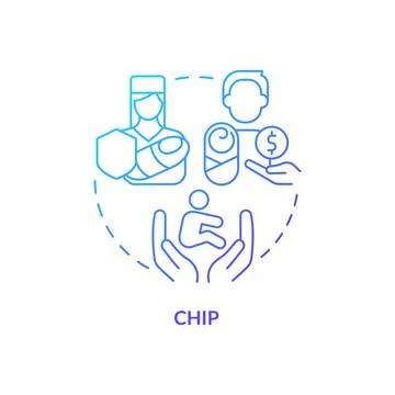CHIP blue gradient concept icon Stock Illustration