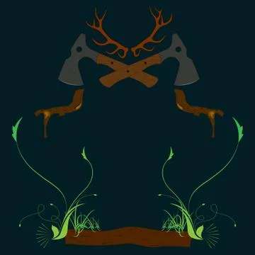 Chip-board, forest theme Stock Illustration