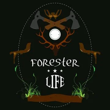 Chip-board, forest theme Stock Illustration