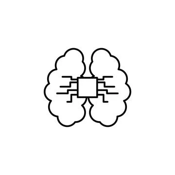 Chip brain smart icon. Element of future technology icon for mobile concept and Illustrazione stock