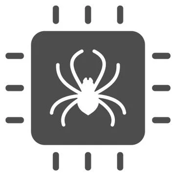 Chip Bug Flat Icon 스톡 일러스트