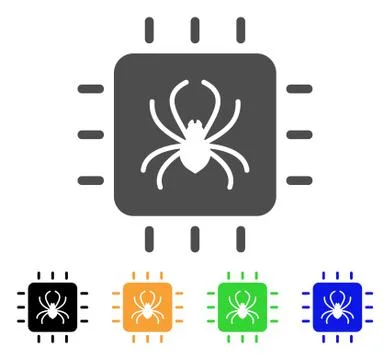 Chip Bug Flat Icon Stock Illustration
