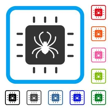 Chip Bug Framed Icon Stock Illustration