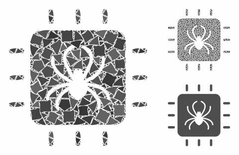 Chip bug Mosaic Icon of Trembly Elements Illustrazione stock