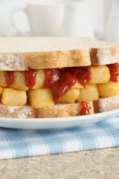Chip butty Stock Photos