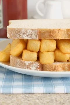 Chip butty Stock Photos
