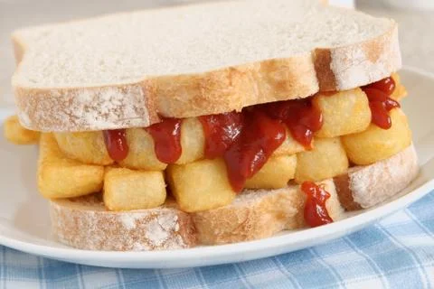 Chip butty Stock Photos